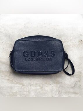 GUESS Navy Los Angeles Embossed Belt Bag